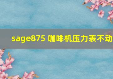 sage875 咖啡机压力表不动